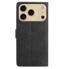 For iPhone 17 Pro Max Skin Feel Embossed Feather Leather Phone Case(Black) - 3