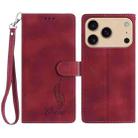 For iPhone 17 Pro Max Skin Feel Embossed Feather Leather Phone Case(Red) - 1