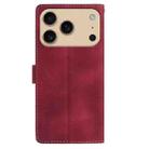 For iPhone 17 Pro Max Skin Feel Embossed Feather Leather Phone Case(Red) - 3