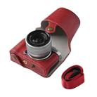 For FUJIFILM X-M5 Retro Litchi Texture Leather Full Body Camera Case Bag with Strap(Red) - 3
