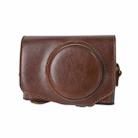 For Canon PowerShot SX740 HS Retro Pull Up Leather Full Body Camera Case Bag with Strap(Coffee) - 1