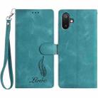 For Samsung Galaxy F06 5G Skin Feel Embossed Feather Leather Phone Case(Green) - 1