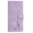 For Samsung Galaxy F06 5G Skin Feel Embossed Feather Leather Phone Case(Purple) - 2