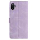 For Samsung Galaxy F06 5G Skin Feel Embossed Feather Leather Phone Case(Purple) - 3