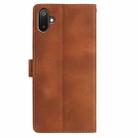 For Samsung Galaxy F06 5G Skin Feel Embossed Feather Leather Phone Case(Brown) - 3