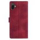For Samsung Galaxy F06 5G Skin Feel Embossed Feather Leather Phone Case(Red) - 3