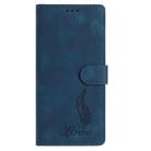For Samsung Galaxy F16 5G Skin Feel Embossed Feather Leather Phone Case(Dark Blue) - 2