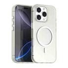 For iPhone 16 Pro Candy Diamond Magsafe Frosted PC Hybrid TPU Phone Case(White) - 1