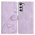 For Samsung Galaxy S23 5G Triangles Embossed Leather Phone Case(Purple) - 1