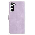 For Samsung Galaxy S23 5G Triangles Embossed Leather Phone Case(Purple) - 3