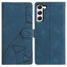 For Samsung Galaxy S23 5G Triangles Embossed Leather Phone Case(Blue) - 1