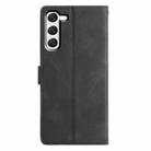 For Samsung Galaxy S23 5G Triangles Embossed Leather Phone Case(Black) - 3