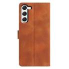 For Samsung Galaxy S23 5G Triangles Embossed Leather Phone Case(Brown) - 3