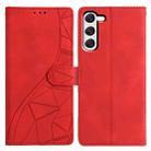 For Samsung Galaxy S23 5G Triangles Embossed Leather Phone Case(Red) - 1