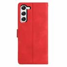 For Samsung Galaxy S23 5G Triangles Embossed Leather Phone Case(Red) - 3