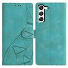 For Samsung Galaxy S23 5G Triangles Embossed Leather Phone Case(Green) - 1
