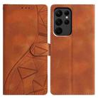 For Samsung Galaxy S23 Ultra 5G Triangles Embossed Leather Phone Case(Brown) - 1