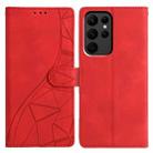 For Samsung Galaxy S23 Ultra 5G Triangles Embossed Leather Phone Case(Red) - 1