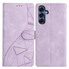 For Samsung Galaxy S25+ 5G Triangles Embossed Leather Phone Case(Purple) - 1