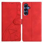 For Samsung Galaxy S25+ 5G Triangles Embossed Leather Phone Case(Red) - 1