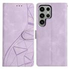 For Samsung Galaxy S25 Ultra 5G Triangles Embossed Leather Phone Case(Purple) - 1