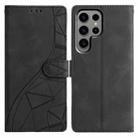 For Samsung Galaxy S25 Ultra 5G Triangles Embossed Leather Phone Case(Black) - 1