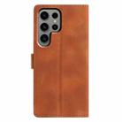 For Samsung Galaxy S25 Ultra 5G Triangles Embossed Leather Phone Case(Brown) - 3