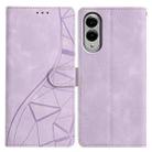 For Samsung Galaxy S25 Edge 5G Triangles Embossed Leather Phone Case(Purple) - 1