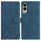 For Samsung Galaxy S25 Edge 5G Triangles Embossed Leather Phone Case(Blue) - 1