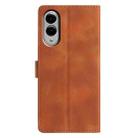 For Samsung Galaxy S25 Edge 5G Triangles Embossed Leather Phone Case(Brown) - 3