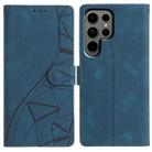 For Samsung Galaxy S24 Ultra 5G Triangles Embossed Leather Phone Case(Blue) - 1