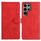 For Samsung Galaxy S24 Ultra 5G Triangles Embossed Leather Phone Case(Red) - 1