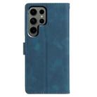 For Samsung Galaxy S22 Ultra 5G Triangles Embossed Leather Phone Case(Blue) - 3