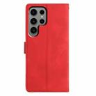 For Samsung Galaxy S22 Ultra 5G Triangles Embossed Leather Phone Case(Red) - 3