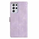 For Samsung Galaxy S21 Ultra 5G Triangles Embossed Leather Phone Case(Purple) - 3