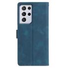 For Samsung Galaxy S21 Ultra 5G Triangles Embossed Leather Phone Case(Blue) - 3