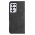 For Samsung Galaxy S21 Ultra 5G Triangles Embossed Leather Phone Case(Black) - 3
