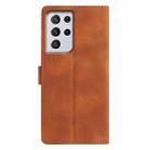 For Samsung Galaxy S21 Ultra 5G Triangles Embossed Leather Phone Case(Brown) - 3