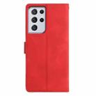 For Samsung Galaxy S21 Ultra 5G Triangles Embossed Leather Phone Case(Red) - 3