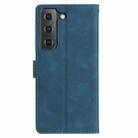 For Samsung Galaxy S21 5G Triangles Embossed Leather Phone Case(Blue) - 3
