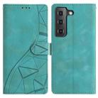 For Samsung Galaxy S22+ 5G Triangles Embossed Leather Phone Case(Green) - 1