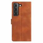 For Samsung Galaxy S21 FE 5G Triangles Embossed Leather Phone Case(Brown) - 3