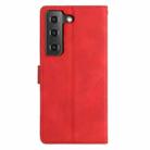 For Samsung Galaxy S21 FE 5G Triangles Embossed Leather Phone Case(Red) - 3