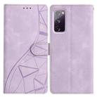 For Samsung Galaxy S20 FE Triangles Embossed Leather Phone Case(Purple) - 1