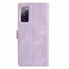 For Samsung Galaxy S20 FE Triangles Embossed Leather Phone Case(Purple) - 3