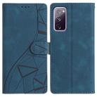 For Samsung Galaxy S20 FE Triangles Embossed Leather Phone Case(Blue) - 1