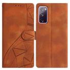 For Samsung Galaxy S20 FE Triangles Embossed Leather Phone Case(Brown) - 1