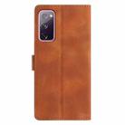 For Samsung Galaxy S20 FE Triangles Embossed Leather Phone Case(Brown) - 3