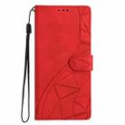 For Samsung Galaxy S20 FE Triangles Embossed Leather Phone Case(Red) - 2