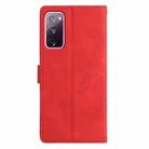 For Samsung Galaxy S20 FE Triangles Embossed Leather Phone Case(Red) - 3
